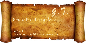 Groszfeld Teréz névjegykártya